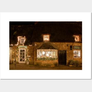 Broadway Christmas Lights Cotswolds Worcestershire Posters and Art